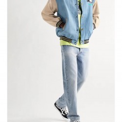 Friends With Animals Denim Varsity Jacket