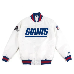 Giants New York Blue and White Satin Jacket