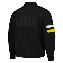 Golden State Warriors Black Stitch Applique Bomber Jacket Golden State Warriors Black Stitch Applique Bomber Jacket