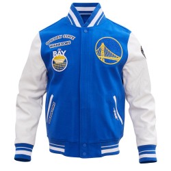 Golden State Warriors Retro Classic Blue Wool Varsity Jacket Golden State Warriors Retro Classic Blue Wool Varsity Jacket