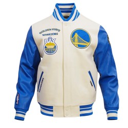Golden State Warriors Retro Classic Off White Wool Varsity Jacket Golden State Warriors Retro Classic Off White Wool Varsity Jacket