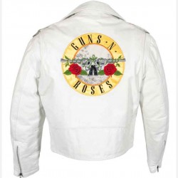 Guns N Roses Paradise City White Leather Biker Jacket Guns N Roses Paradise City White Leather Biker Jacket