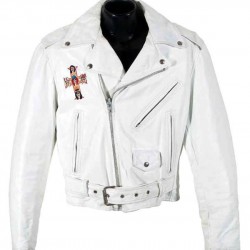 Guns N Roses Paradise City White Leather Biker Jacket Guns N Roses Paradise City White Leather Biker Jacket