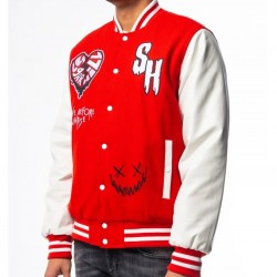Heart Break Red Letterman Varsity Jacket