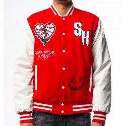 Heart Break Red Letterman Varsity Jacket