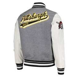 Heather Gray/White Pittsburgh Pirates Varsity Jacket Heather Gray/White Pittsburgh Pirates Varsity Jacket