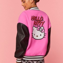 Hello Kitty & Friends Pink Wool Varsity Jacket Hello Kitty & Friends Pink Wool Varsity Jacket