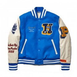 Heron Preston Blue Varsity Jacket Heron Preston Blue Varsity Jacket