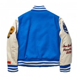 Heron Preston Blue Varsity Jacket Heron Preston Blue Varsity Jacket
