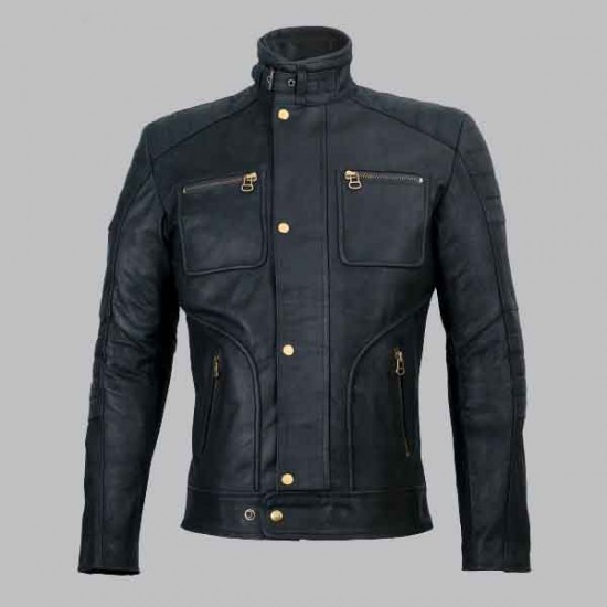 New Men's Hispar Black Moto Racer Jacket New Mens Hispar Black Moto Racer Jacket