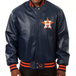 Houston Astros Blue Leather Jacket Houston Astros Blue Leather Jacket