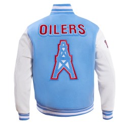 Houston Oilers Retro Classic Blue Varsity Jacket Houston Oilers Retro Classic Blue Varsity Jacket