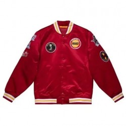 Houston Rockets Red Satin Jacket Houston Rockets Red Satin Jacket