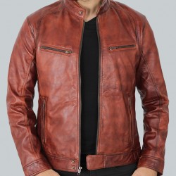 Idaho Mens Brown Leather Moto Jacket Idaho Mens Brown Leather Moto Jacket