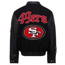 JH San Francisco 49ers Varsity Black Jacket