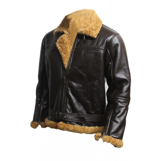 Aviator B3 Ginger Shearling Fly Sheep Bomber Leather Jacket