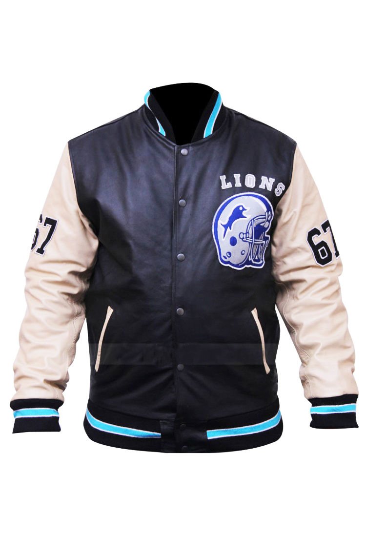 Beverly Hill Cop Detroit Lions Leather Sleeves Jacket 