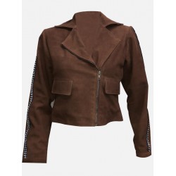 Justice Leauge Gal Gadot Brown Leather Jacket
