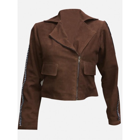 Gal Gadot Brown Leather Jacket