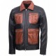 Men's Guarda Vintage Biker Leather Jacket With Four Zips on Front