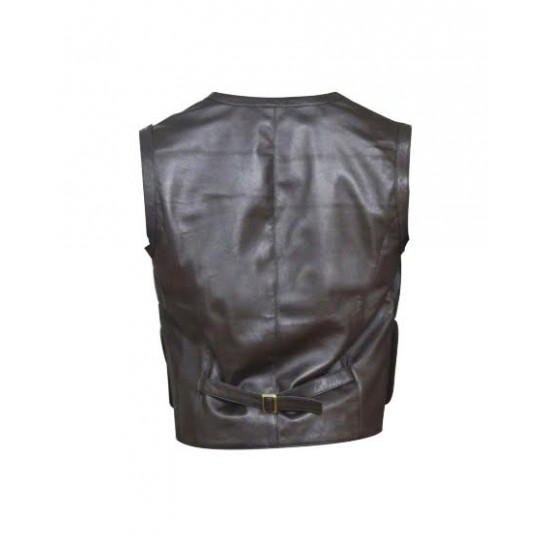 Owen Grady Chris Pratt Jurassic World Vest in black color leather
