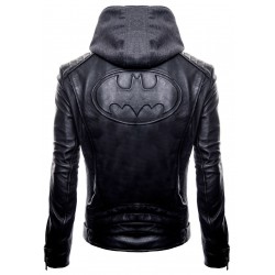 Justice League Gotham Outlaw Batman Leather Jacket / Hood