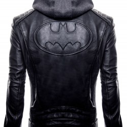 Justice League Gotham Outlaw Batman Leather Jacket / Hood
