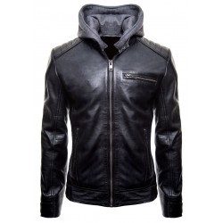 Justice League Gotham Outlaw Batman Leather Jacket / Hood