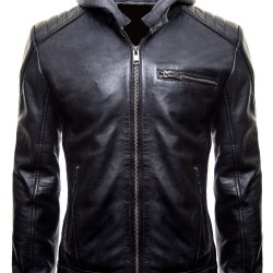 Justice League Gotham Outlaw Batman Leather Jacket / Hood