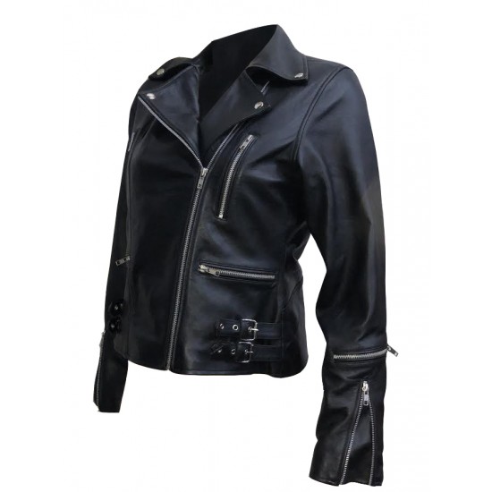 Tomb Raider Lara Croft Black Leather Jacket