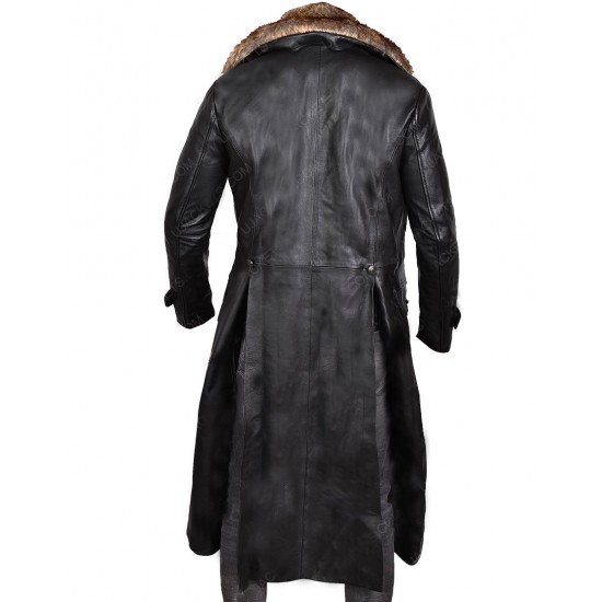 Shazam Dr Thaddeus Sivana Leather Coat With Fur Collar