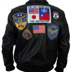 Top Gun Tom Cruise Men Fighter Jet Pilot Removable Collar Leather Jacket Top Gun Tom Cruise Men Fighter Jet Pilot Removable Collar Leather Jacket
