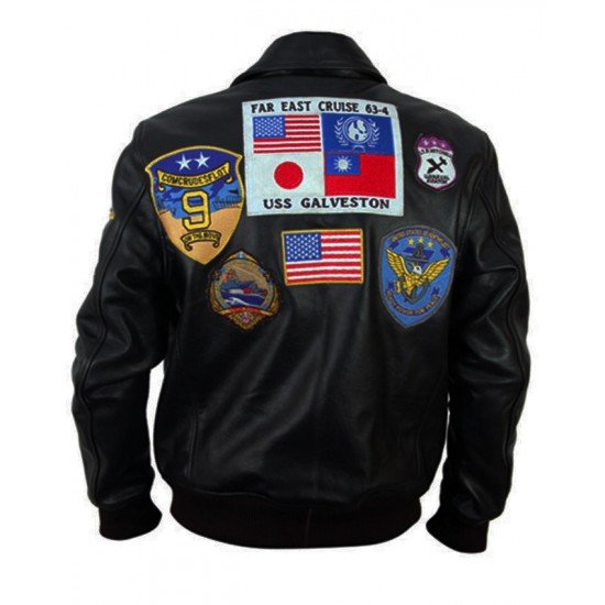 Top Gun Tom Cruise Men Fighter Jet Pilot Removable Collar Leather Jacket