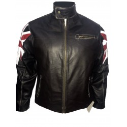 Men's UK Flag Vintage Biker Leather Jacket