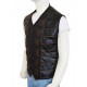 Anthony Lemke Dark Matter Leather Vest with padded shape designing on front