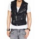 Asymmetrical Leather Vest loaded with zipper