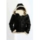 Mens Stylish B3 Bomber Full Fur Removable Hood Genuine Cow Leather Jacket