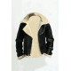 Mens Stylish B3 Bomber Full Fur Removable Hood Genuine Cow Leather Jacket