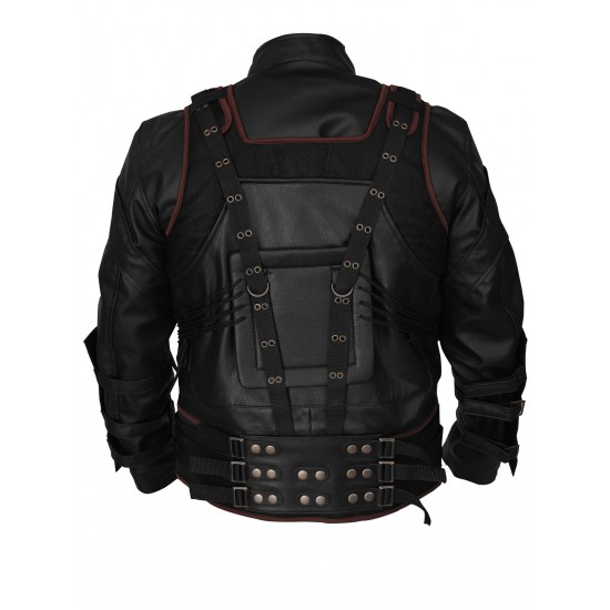 The Dark Knight Rises Tom Hardy Bane Black Leather Jacket Vest