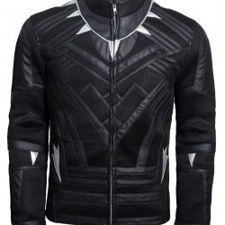 New Mens Black Panther Leather Jacket New Mens Black Panther Leather Jacket