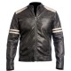 NEW Mens Leather Jacket Black Slim Fit Biker Vintage Motorcycle Cafe Racer