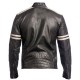NEW Mens Leather Jacket Black Slim Fit Biker Vintage Motorcycle Cafe Racer