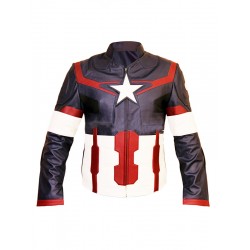 Avengers 2 Age of Ultron :Chris Evans Captain America Leather Jacket 