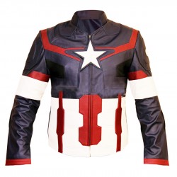 Avengers 2 Age of Ultron :Chris Evans Captain America Leather Jacket 