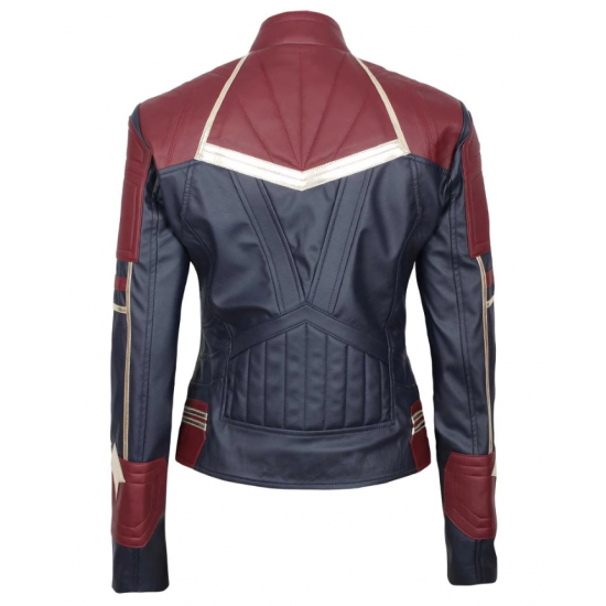 Carol Danvers Captain Marvel Leather Jacket with Captain Marvel logo