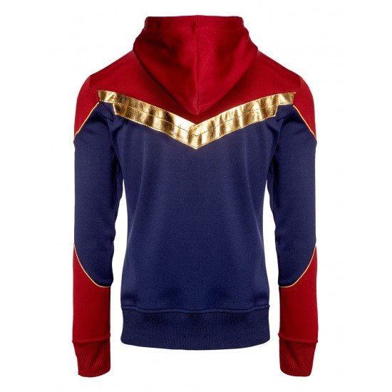 Women's Captain Marvel Red Color Hoodie With side waist Pockets.