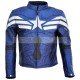 Captain America Winter Soldier Biker Leather Jacket WIth Star Logo on The Front