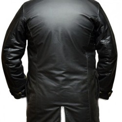 The Dark knight Rises Bane Leather Buffing Black Trench Coat Jacket The Dark knight Rises Bane Leather Buffing Black Trench Coat Jacket