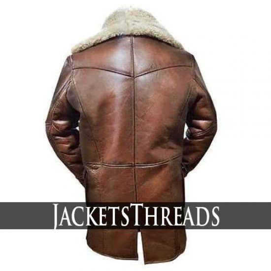 Dark Knight Rises Bane Real Shearling Genuine Leather Trench Coat / Jacket