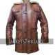 Dark Knight Rises Bane Real Shearling Genuine Leather Trench Coat / Jacket